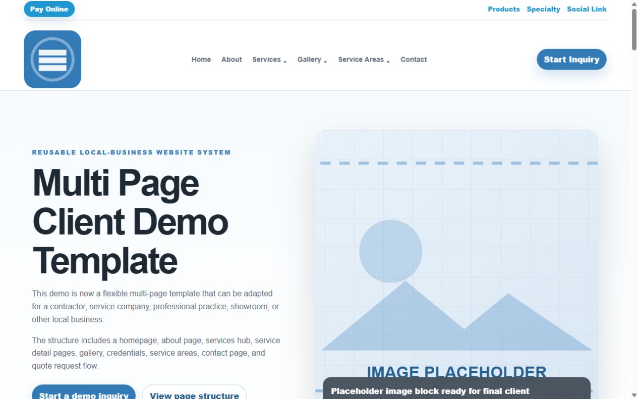 Large company website homepage hero screenshot